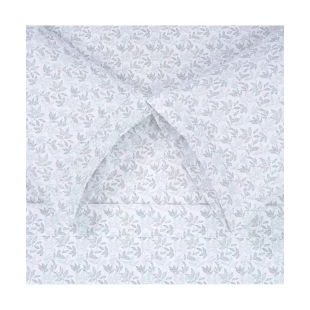 South Point Home Fashions Microfiber 6 Piece Sheet Set KING *Grey Leaf,  New
